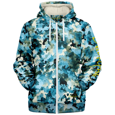 Chokefish™ Microfleece Zip-Up Hoodie Acid-Wash Colors-015